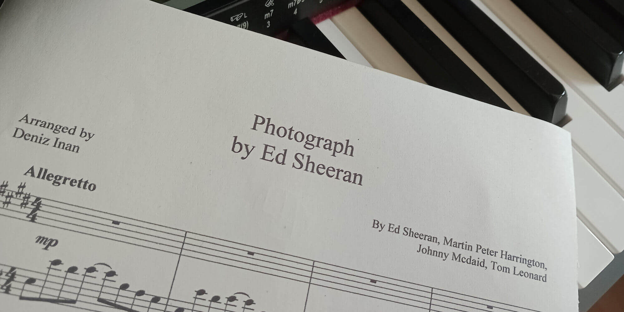 Deniz Inan | Ed Sheeran - Photograph - Piano Arrangement
